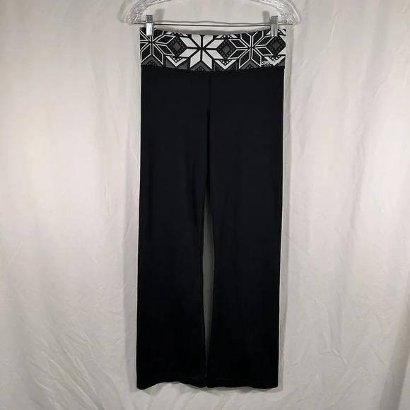 Spyder Leggings Women's Medium Large Black Print Pull On Mid Rise - Picture 1 of 9